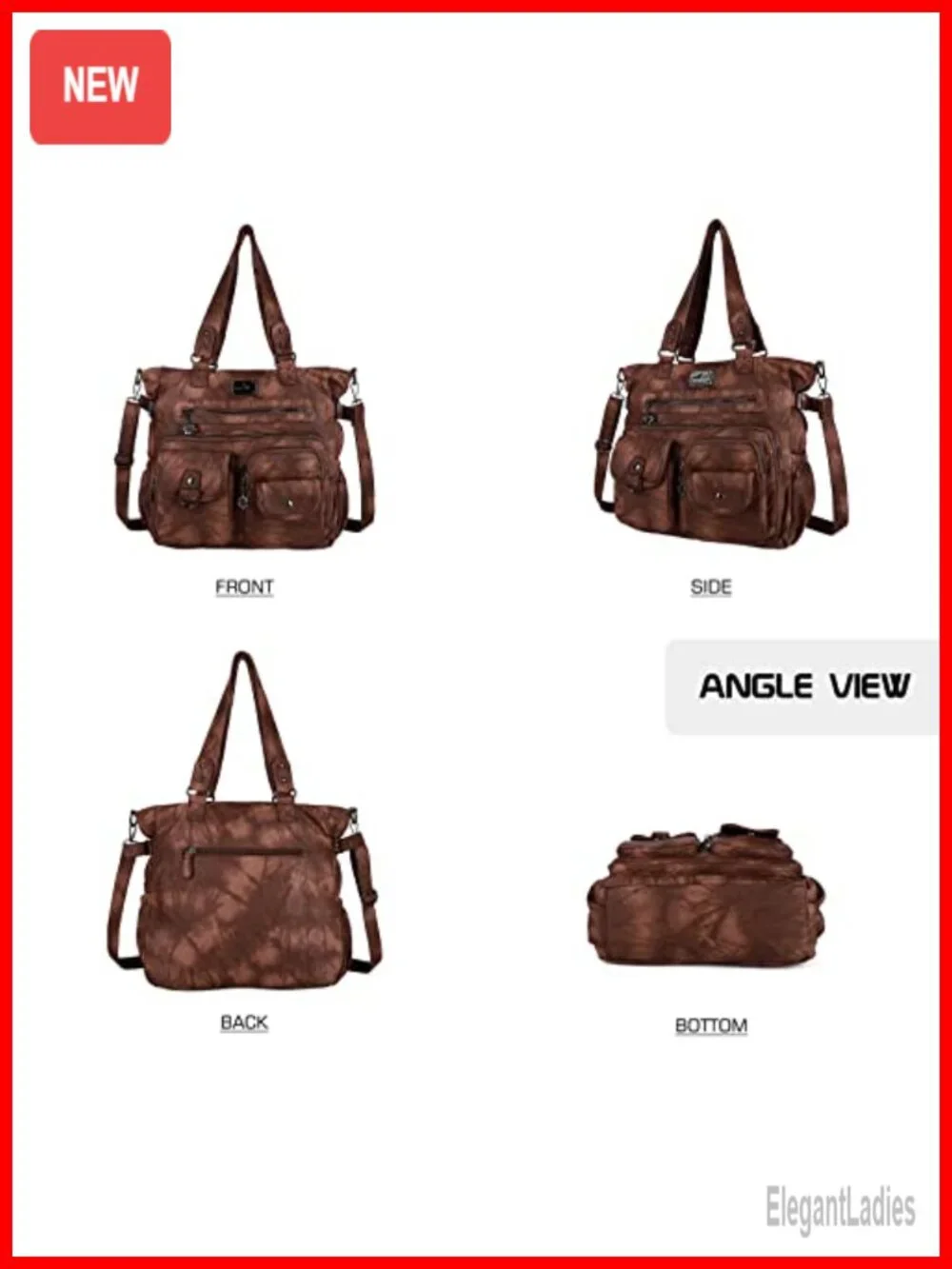 Large Soft PU Leather Hobo Bag with Crossbody Strap